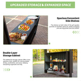 Domi 6x10FT Hardtop Grill Gazebo, Outdoor Metal BBQ Gazebo with Galvanized Steel Double Roof, 2 Double-Layer Storage Cabinets and Ceiling Hooks, Permanent Grill Canopy for Patio Backyard Garden,Brown domi outdoor living