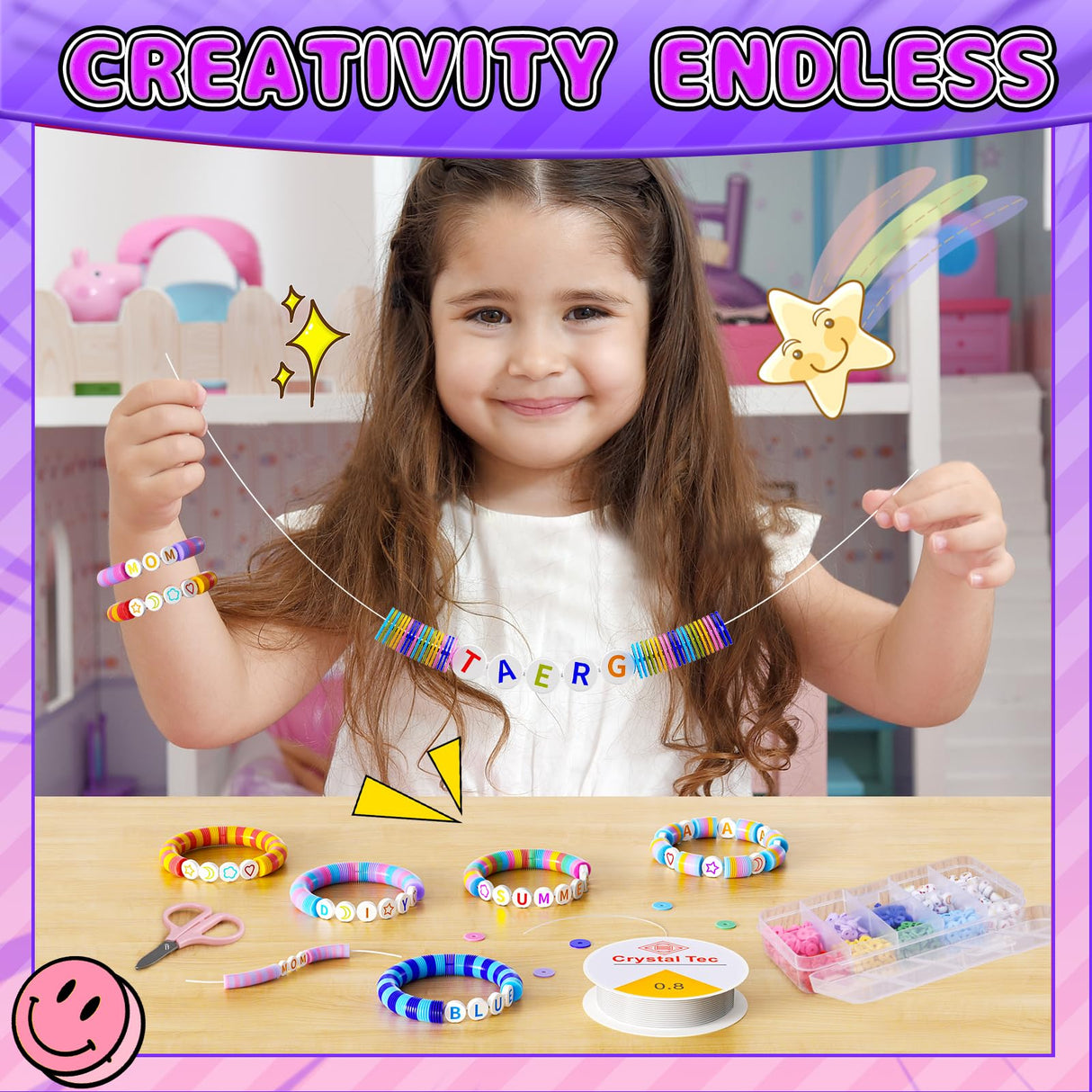 Decorate Your Own Water Bottle Kits for Girls Age 4-12, Unicorn Toys for Girls Age 4-6 Painting Crafts Kit, Clay Beads Bracelet Making Kit, Birthday Gifts Toys for Ages 6-12 (Unicorn) BOOH