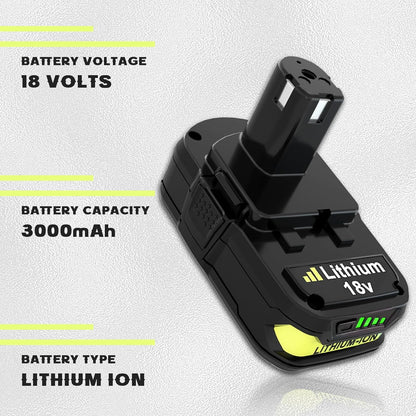 3000mAh 18V P102 P108 Li-ion Replacement Battery for Ryobi 18 Volt Battery Lithium-ion Plus Battery Max P102 P108 P103 P105 P107 P109 P104 Compatible with Ryobi 18Volt Power Cordless Tools (2 - WoodArtSupply