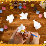 Geelin 18 Set Bee DIY Painting Kit Summer Ceramic to Paint Your Own Bee Statues Unpainted Plaster Figurines Brushes Acrylic Paints Bags Party Favor for Adults Geelin