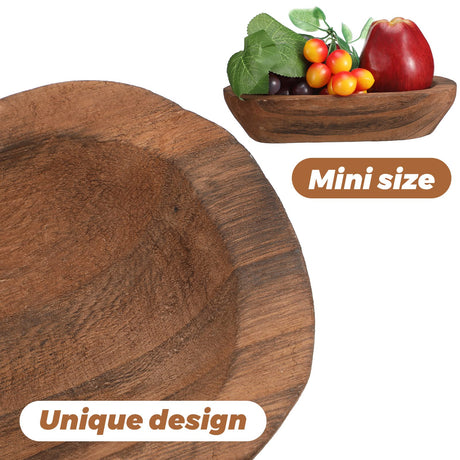 Amyhill 15 Pieces Wood Dough Bowl Rustic Bowl Bulk Vintage Wooden Dough Bowls Hand Carved Paulownia Bowls for Home Farmhouse Dining Holding Candles Making Bread Dough Fruits Supplies Decor (Brown) Amyhill