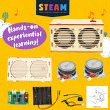 SCAEMO DIY Bluetooth Speaker Kit, Stem Projects for Kids Ages 8-12, Science STEM Kits for Kids Ages 10-12-14-16, Gifts for 9 10 11 12 13 14 15 16 Year Old Boys Teens (Wood) SCAEMO