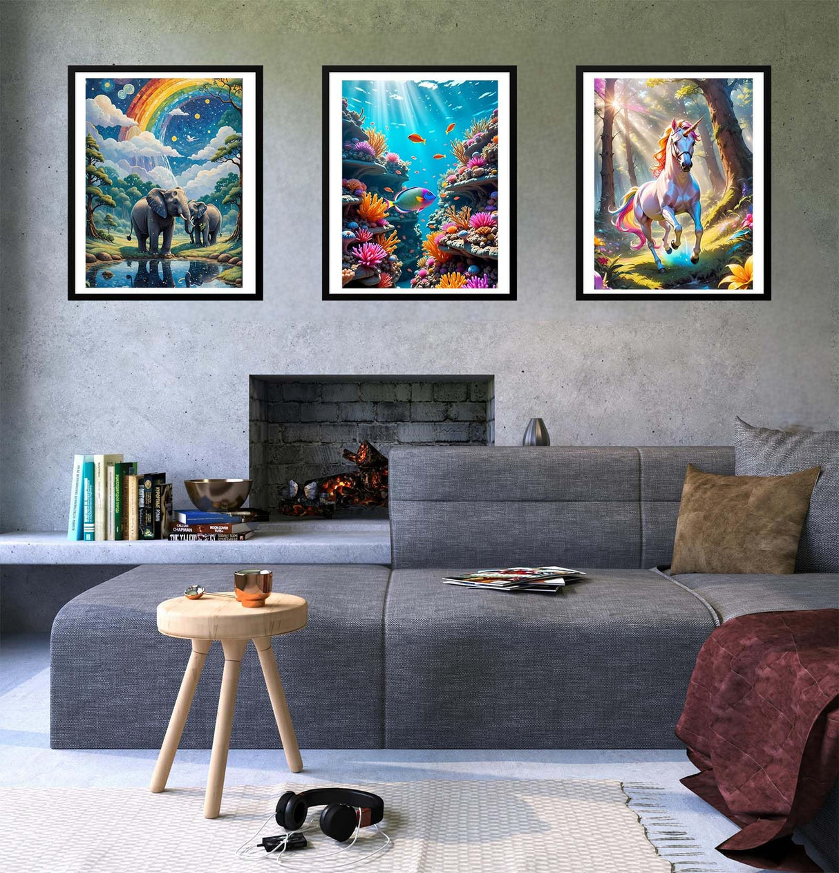 4 Pack 5D Diamond Art Kits for Adults-Premium Canvas Without Creases-Easy Diamond Painting Kits for Adults-Cats,Elephants,Tropical Fish,Unicorns,Themes for DIY Craft and Home Decor.A001 Vibeascomfotaler