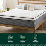 ZINUS 12 Inch True Support Hybrid Mattress [New Version], Full, Fiberglass Free, Medium Feel, Motion Isolation, Certified Safe Foams & Fabric, Mattress in A Box ZINUS
