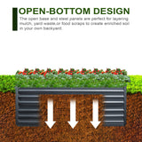 EDOSTORY Metal Raised Bed Garden Bed Kit, 8x4x2ft Tall Galvanized Planter Raised Garden Boxes Outdoor, Large Metal Raised Garden Beds for Flowers, Vegetables, Herbs EDOSTORY