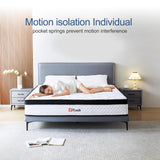 Full Size Mattress, 10 Inch Memory Foam Hybrid Mattress in a Box with Individual Pocket Spring for Motion Isolation & Silent Sleep & Strong Edge Support & Pressure Relief, CertiPUR-US,100 Nights Trial Fyaslt