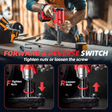 Avhrit Cordless Impact Wrench 1/2 inch, 480Ft-lbs (650Nm) Brushless Power Impact Gun 1/2 drive w/ 4.0Ah Battery, 4 Sockets, 6 Screwdriver Bits, Fast Charger, Electric Impact Wrench for Car Tire Avhrit