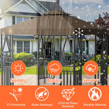 Gazebo Canopy Replacement 118"x118" Outdoor Canopy Shelter for Smaller 10x10ft Top Double Tiered Canopy Cover ERFEI