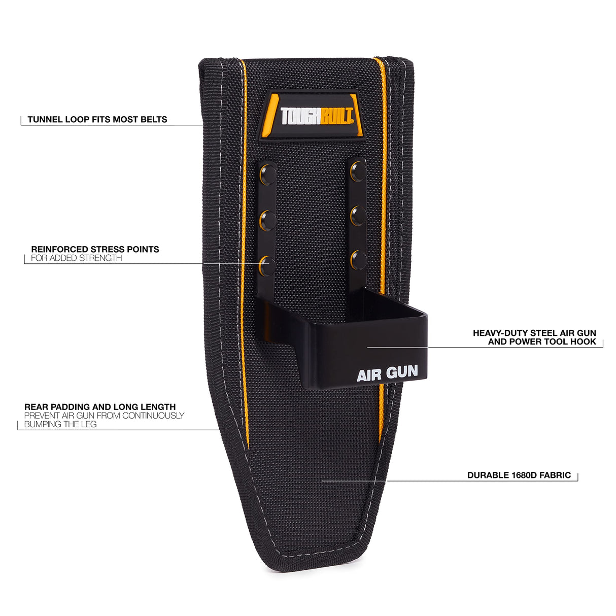 ToughBuilt - Air Gun Holder - Durable, Belt Loop, Rear Padding- (TB-37) ToughBuilt