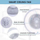 HUMHOLD 24" Bladeless Ceiling Fan with RGB Light Remote, Smart LED Ceiling Fans with Voice/App Control, Modern Low Profile Dimmable Light Ceiling Fan for Bedroom Living Room HUMHOLD