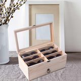 AUTOARK Pine Wood 12 Piece Eyeglasses Storage and Sunglass Glasses Display Drawer Lockable Case Organizer,DIY Colors,AW-171 AUTOARK