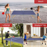 AOKUNG Mid-Size Table Tennis Table Foldable & Portable 6ft Ping Pong Table Set, 2 ping-Pong Bats and 3 Balls, Available Indoors and Outdoors AOKUNG