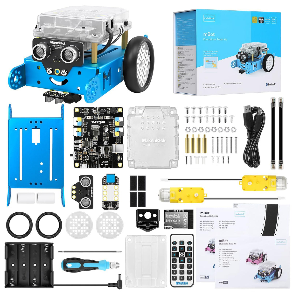 Makeblock mBot Robot Kit, Robotics for Kids Ages 8-12 Learn to Code with Scratch & Arduino, STEM Toys Science Kits for Kids Age 8-12 Boys and Girls Age 8+ Makeblock