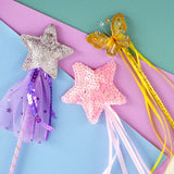 BANBALLON 6 PCS Princess Wand Magic Wand Fairy Dress-up Wand Kit for Girl's Princess Costume Role Play Birthday Party Favor BANBALLON