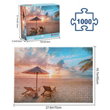 crowm 1000 Piece Puzzle for Adults, Hawaii Challenging Jigsaw Puzzles Families Beautiful Beach Scenes for Game Nights Large Puzzles Sunrise Sunset crowm