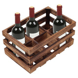Sintosin Rustic 6 Bottle Wood Wine Racks Countertop, 13 x 8 inch Burning Finished Bottle Caddy, Handmade Farmhouse Wooden Wine Crates, Bottle Holder Decorative for Milk, Gifts for Wine Lovers Sintosin