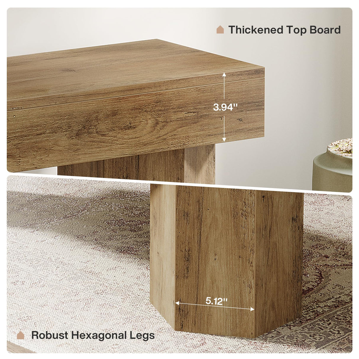 Tribesigns Wooden Entryway Bench, 41" Farmhouse Indoor End of Bed Bench, Long Dining Seat for Dining Room, Bedroom, Entry, Mudroom, Easy Assembly Tribesigns