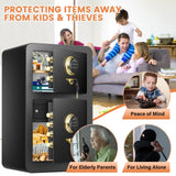 [2025 Upgraded] 8.1 Cu ft Extra Large Home Safe Fireproof Waterproof with [DOUBLE SAFES], Heavy Duty Fireproof Safe Box with [Hidden Lock Box], Fireproof Safe for Home Documents Business Office USE GHJGAGE