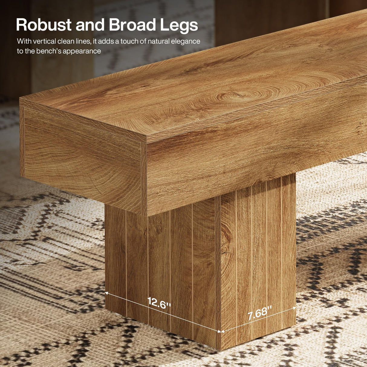 Tribesigns 55" Entryway Bench, Farmhouse Wooden End of Bed Bench, Long Dining Bench, Indoor Bench for Bedroom, Hallway, Dining Room, Mudroom, Light Brown Tribesigns