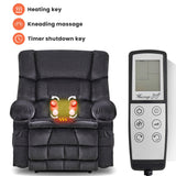 Dual Motor Power Lift Recliner Chair with Heat and Massage, Massage Recliner Chair for Elderly Seniors with Side Pocket and USB Charge Port, Cup Holders, Lay Flat (Grey) Anwick