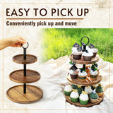 WILDMOS 3 Tier Cupcake Stand, Farmhouse Rustic Tiered Serving Tray,3 Tier Serving Tray for Farmhouse Kitchen Decor, Wood Dessert Tray for Tea Party Wedding Server, Decorative Tiered Tray. WILDMOS