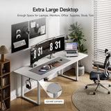 ONBRILL Standing Desk, 63x29.5 Inches Stand Up Desk with 4 Legs, Rectangle Desk with 2 Dual Motor & Memory Controller, Sit Stand Desk Adjustable Height from 28-46" for Computer Workstation, White ONBRILL