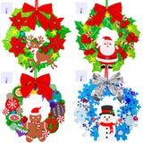 Winlyn 12 Sets Winter Crafts DIY 3D Christmas Wreath Ornaments Art Sets Santa Snowflake Snowman Foam Stickers Arts and Crafts for Kids Holiday Home Classroom Activities Winlyn
