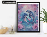 VAIIEYO 5D DIY Diamond Art Kits for Adults Dolphin, Diamond Painting Animal Fish Love, Paint by Numbers Full Drill Round Rhinestone Craft Canvas for Home Wall Decor Gift 12x16 inch-9 VAIIEYO