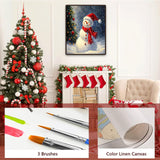 xackcme Snowman Paint by Numbers for Adults, Christmas Paint by Number on Canvas Without Frame, DIY Winter Oil Painting for Gift Home Wall Decor (16x20 inch) xackcme