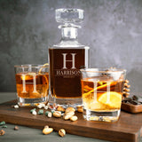 Personalized 5 pc Whiskey Decanter Set - 9 Design Options - Limited Edition, Custom Liquor Decanter | 25 Oz, 750ml Liquor Decanter w/ 4pcs Whiskey Glass Set #1 Amazing Items