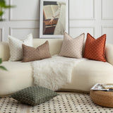 MANDIOO Pack of 2 Burlap Linen Throw Pillow Covers Woven Textured Modern Farmhouse Cushion Covers Pillowcase Decorative Couch Sofa Bed Living Room 18 x 18 Inch Olive Green MANDIOO