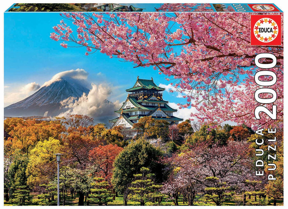 Educa - Osaka Castle, Japan - 2000 Piece Jigsaw Puzzle - Puzzle Glue Included - Completed Image Measures 37.75" x 26.75" - Ages 14+ (19276) Educa