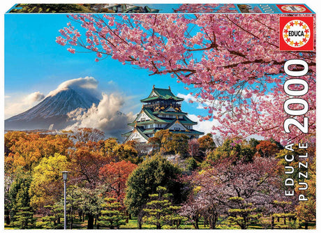 Educa - Osaka Castle, Japan - 2000 Piece Jigsaw Puzzle - Puzzle Glue Included - Completed Image Measures 37.75" x 26.75" - Ages 14+ (19276) Educa