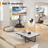 Perlegear Mobile TV Stand with Power Outlet, Tilt & Swivel Rolling TV Cart for 32 to 65 70 75 inch TVs up to 110 lbs, Height Adjustable Rolling TV Stand with Wheels, Max VESA 600x400mm, PGTVMC17 Perlegear