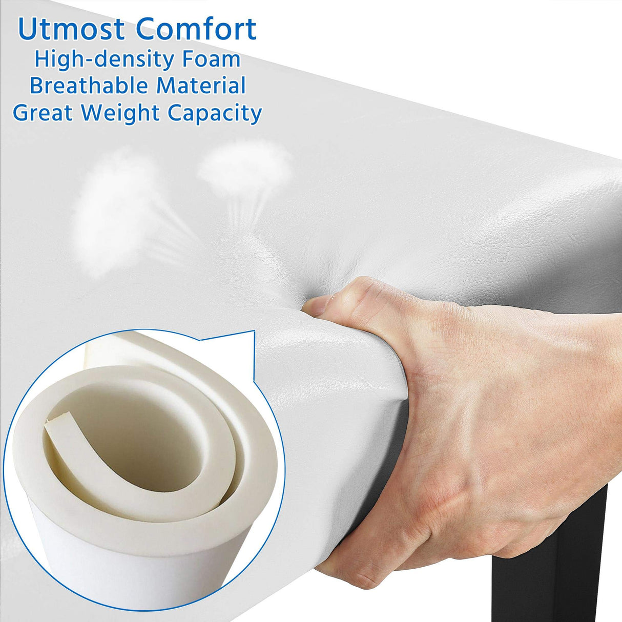 Yaheetech Dining Chair Set of 4 Faux Leather Parson Chair Modern Kitchen Living Room Side Chair Upholstered Padded Armless Chair with Solid Wood Legs, White Yaheetech