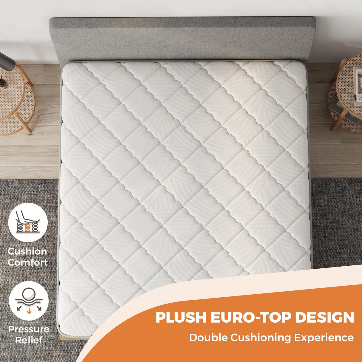 Sweetnight Queen Mattress, 10 Inch Hybrid Mattress in a Box with Comfort Foam, Individually Wrapped Pocket Innerspring for Motion Isolation & Pain Relief, CertiPUR-US Certified Queen Size Mattress Sweetnight