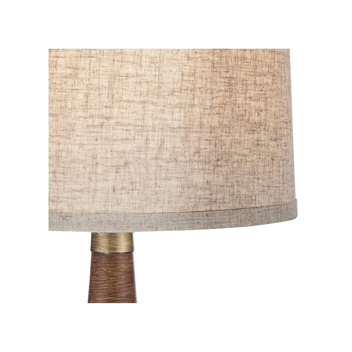 360 Lighting Rexford Mid Century Modern Table Lamp 24" High Walnut Faux Wood Brown Off White Linen Tapered Drum Shade for Bedroom Living Room House Home Bedside Nightstand Office Kids Family 360 Lighting