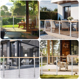 Gyykzz 4 Pack Cable Railing Post 42" (Post 41"x2"x2"), Fixed Top Mount Level Drilled Railing Post with Cable Sleeves, Stainless Steel Level Line Post Handrail Post, Brushed Finish Flat Top Deck Post Gyykzz