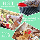 HST 3 Pack Kitchen Tongs, Non Stick Stainless Steel 9 Inch Tongs With Silicone Tip for Cooking BBQ Baking(Red) H S T