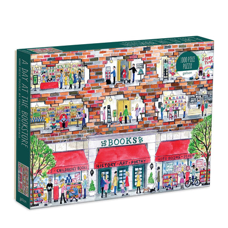 Galison Michael Storrings A Day at The Bookstore 1000 Piece Puzzle from Galison - Beautifully Illustrated Jigsaw Puzzle of a Local Bookstore, 27" x 20" Fun & Challenging, Unique Gift Idea Galison