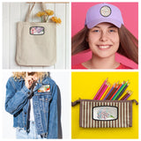 30 Pcs Fabric Iron-on Blank Patches with Black Border Sublimation Blanks Patches Blank Sublimation Hat Patches for DIY Crafts Clothes Caps T-Shirt Bags Backpack Uniforms(3 Shapes) Hariendny