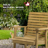 Outsunny Traditional Wooden Rocking Chair with Armrests - Light Brown Outdoor Comfort Outsunny