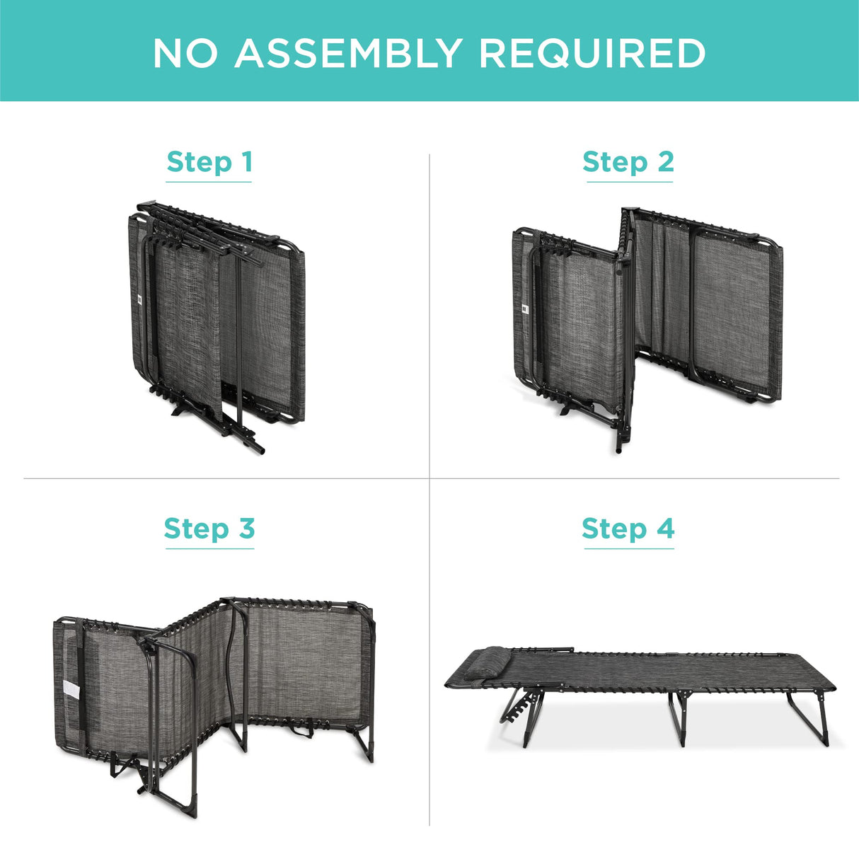 Best Choice Products Patio Chaise Lounge Chair, Portable Outdoor Folding Recliner for Lawn, w/ 8 Positions, Handles, 300lb Capacity - Gray Best Choice Products
