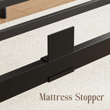 XUKIL 14 Inch Metal Bed Frame Queen Size, Heavy Duty Balck Platform Queen Size Bed Frame with Round Corner Legs, Mattress Slide Stopper, No Box Spring Needed, Easy Assembly XUKIL