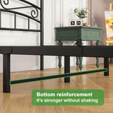 ARFARLY Full Size Bed Frame Four-Poster Metal Canopy Bed Frame Full with Headboard and Footboard Sturdy Slatted Structure No Box Spring Needed Black ARFARLY