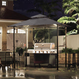MASTERCANOPY 8 x 5 Grill Gazebo Outdoor BBQ Gazebo Canopy with 2 LED Lights (Gray) MASTERCANOPY