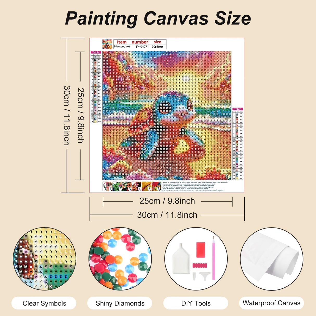 FHBUBPUP Sea Turtle Diamond Painting Kits for Adults, Animal Diamond Art Kits for Beginners, 5D DIY Full Drill Round Diamond Point Gem Art, Craft Gift Suitable for Home Wall Decoration 12×12Inch FHBUBPUP