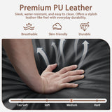 AVZEAR Chesterfield L Shaped Sofa Modular, Sectional Leather Couch with Ottoman and Pillow, Modern Sofa Bed PU Deep Seat Sofas Living Room Furniture Sets for Living Room, Bedroom and Apartment, Black AVZEAR