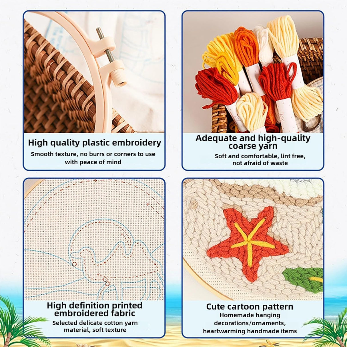 Punch Needle Kit for Beginners – Calf Punch Stitching Kit for Adults, DIY Needle Punch Kits for Art Crafts, Ideal for All Ages, Perfect for Festival Decorations & Gifts Generic