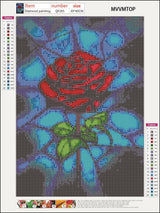 DIY 5D Diamond Painting, Diamond Embroidery Cross Stitch Kit Red Rose Flower 5D Diamond Rhinestone Painting Crystals Cross Stitch Picture Arts Home Decor (Red Rose, 30x40cm/11.8x15.8in) MVVMTOP